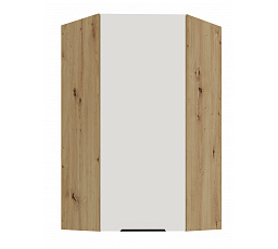 Horní rohová skříňka ARIA - 60x60 GN-108 1F (45°), Dub Artisan/Bílá Crystal AFM - (ANTI-Fingerprint)