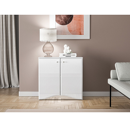Komoda GLAMOUR 09, bílá / bílý lesk Komoda GLAMOUR 09, bílá / bílý lesk