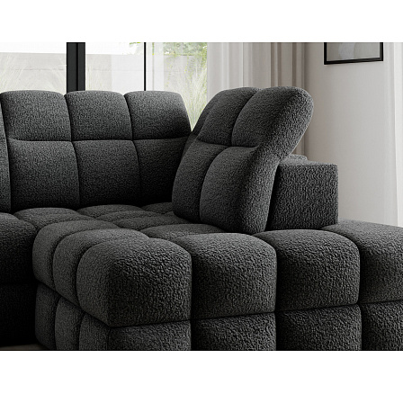 Bronon right-hand corner sofa with sleeping function and storage compartment, dark grey bouclé Royal 05 123x212 Right 1 Bronon right-hand corner sofa with sleeping function and storage compartment, dark grey bouclé Royal 05 123x212 Right 1