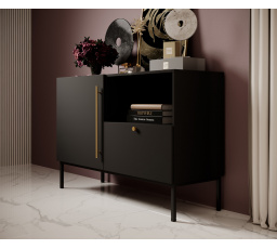 Komoda LANZZI 120, Černý Mat, Černý Mat 120x80