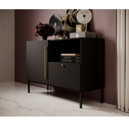 Komoda LANZZI 120, Černý Mat, Černý Mat 120x80