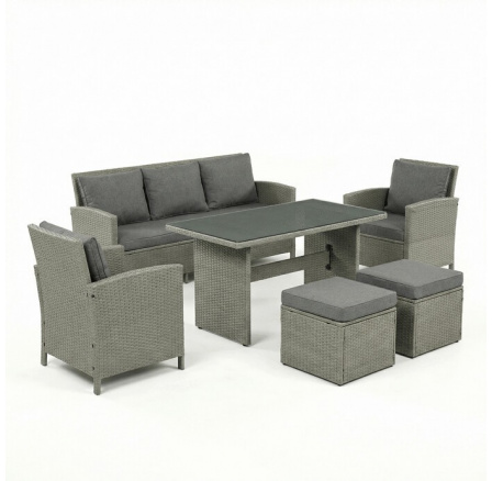 Zahradní sestava 140x70x60cm, polyratan, šedá, AZS-A1719 GREY