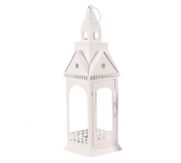 Lucerna kovová, kostelní věž - čtyřboká, větší, bílá