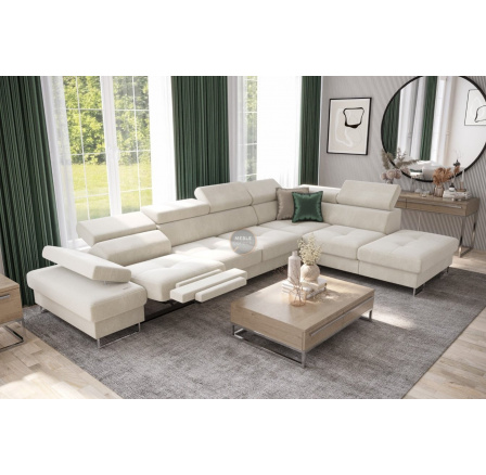 Rohová sedací souprava GALAXY , relax s funkcí spaní 225X350 cm - béžová, pravá Rohová sedací souprava GALAXY , relax s funkcí spaní 225X350 cm - béžová, pravá