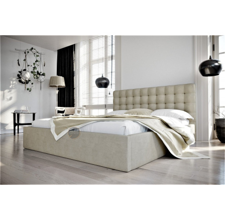 Postel LOFT - 180x200, Dřevěná, béžová Postel LOFT - 180x200, Dřevěná, béžová