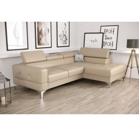 Rohová sedací souprava TOSCANIA MINI přírodní kůže 170x250 cm - béžová, pravá Rohová sedací souprava TOSCANIA MINI přírodní kůže 170x250 cm - béžová, pravá
