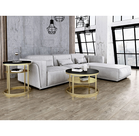 Kulatý konferenční stolek Glamour - v různých barvách - Černý MiniPearl, Zlatý