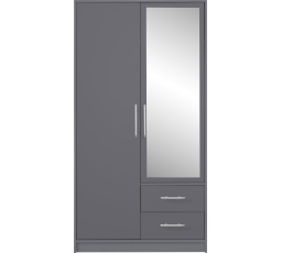 Šatní skříň SMART SRL3 se zrcadlem, Antracit