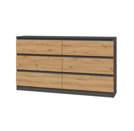 Komoda Malvína M6 140, antracit/dub artisan