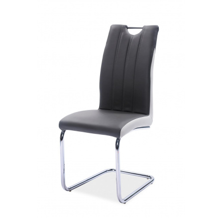 H-342 (H342SZ)- jídelní židle eco šedá/bílá až světle šedá /chrom- kolekce (S) - (K150-Z)