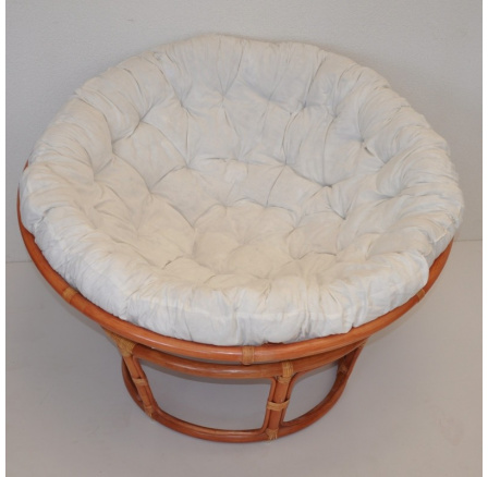 Ratanový papasan 110 cm koňak polstr bílý INDO Ratanový papasan 110 cm koňak polstr bílý INDO