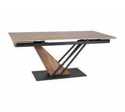 Jídelní stůl GENESIS LEGNO 160(220)x90 cm, Efekt dřeva/Dub/Černá