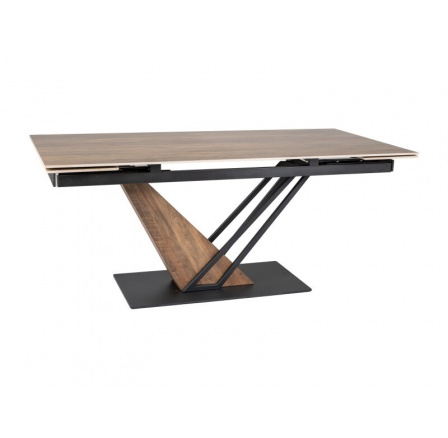 Jídelní stůl GENESIS LEGNO 160(220)x90 cm, Efekt dřeva/Dub/Černá