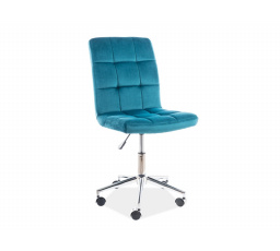 Kancelářská židle Q-020 Velvet, tyrkys Bluvel 85