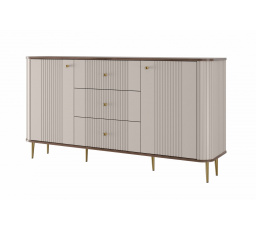 Komoda se zásuvkami Vesper 160 cm - kašmír / ořech / zlaté nohy
