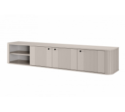 Závěsná TV skříňka Vesper 3D 187 cm - kašmír / černé úchyty