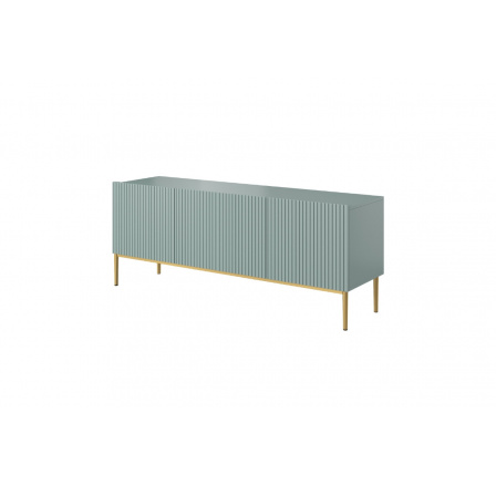 Skříňka RTV Nicole 150 cm - šalvěj MDF / zlaté nožky