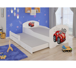 Dvojlůžko s matracemi PEPE II CAR ZIGZAG 160x80 Bílá