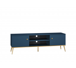 Televizní stolek MARINE 05, Tmavě modrá/Zlatá