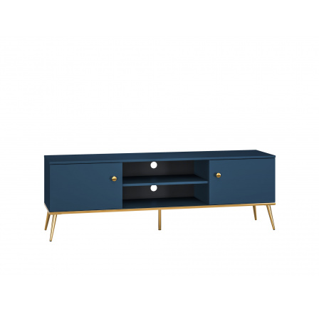 Televizní stolek MARINE 05, Tmavě modrá/Zlatá