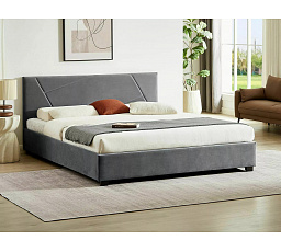 Postel s úložným prostorem COLUMBIA VELVET,160x200 cm, Šedý aksamit 192