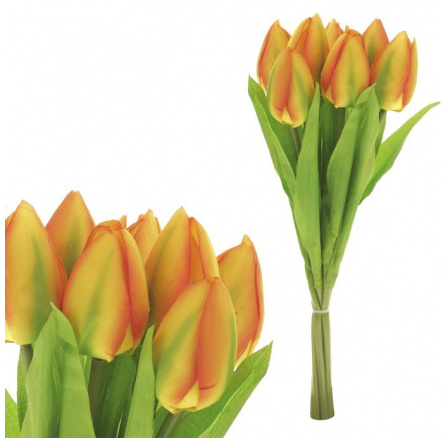 Tulipán - umělá kytice, 7 hlav, barva žlutá