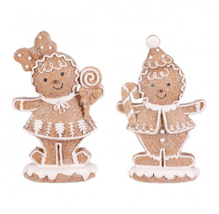 Panáček perníkový - polyresin, hnědo-bílý, mix 2, cena za 1 ks Panáček perníkový - polyresin, hnědo-bílý, mix 2, cena za 1 ks