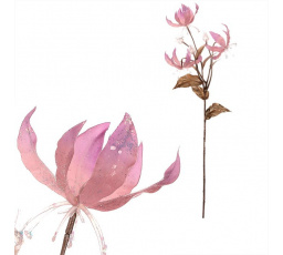 Gloriosa - umělá řezaná, zlaté lístky a třpytky, růžová