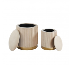 Taburety sada 2 ks. béžové P4-FXJG