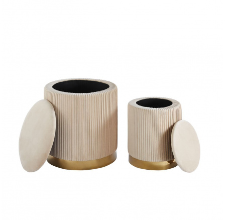 Taburety sada 2 ks. béžové P4-FXJG