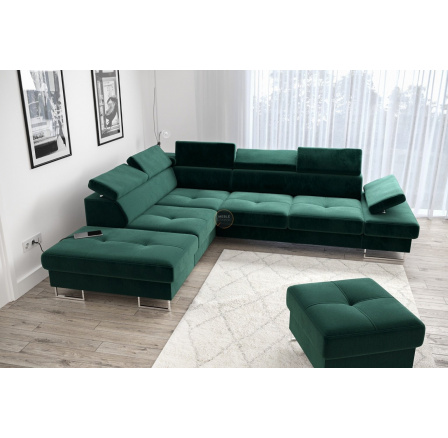 Rohová sedací souprava GALAXY s funkcí spaní 225x280 - zelená , levá Rohová sedací souprava GALAXY s funkcí spaní 225x280 - zelená , levá