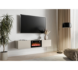 TV komoda GOVI 180 s krbem, kašmír / černá