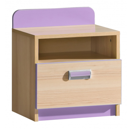 Noční stolek LORENTO L12, Jasan Coimbra/Fialka