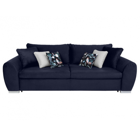 Pohovka GASPAR IV MEGA LUX 3DL - ozd.polštáře Print pawie 2 multicolor, Solar 3 ecru, Monoli 79 navy/Monoli 79 navy - korpus 