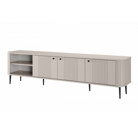 Skříňka RTV Vesper 3D 187 cm - kašmír / černé nohy