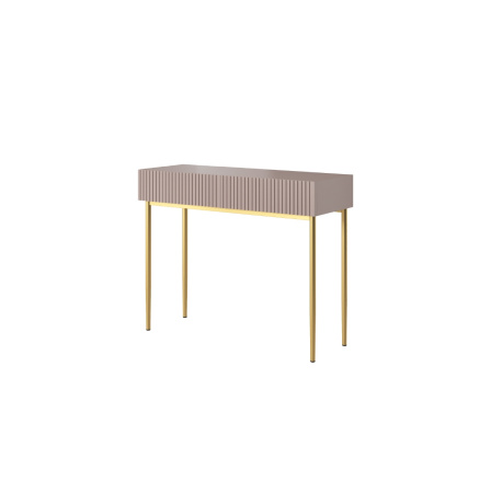 Moderní Toaletní stolek Nicole - antický růžový MDF / zlaté nohy