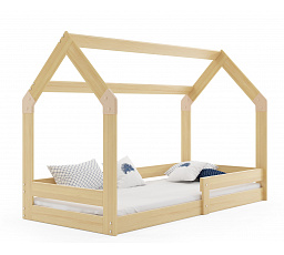 Dětská postel DOMEČEK 1 s matrací, Přírodní