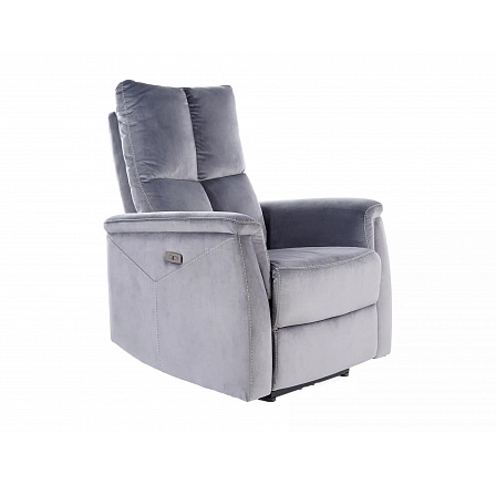 Polohovatelné křeslo NEPTUN VELVET, šedý Bluvel 14 Polohovatelné křeslo NEPTUN VELVET, šedý Bluvel 14