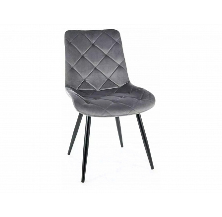 Jídelní židle RALPH VELVET, šedý Bluvel 14/černý mat