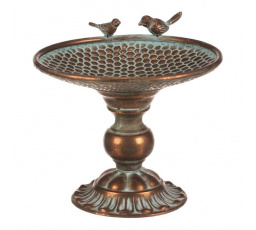 Stojan kovový - 24 cm, aranžovací, s ptáčky, měděný