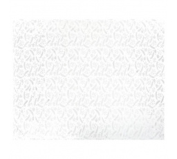 Ubrus - stříbrný vánoční vzor, 100% polyester, 130 x 160 cm