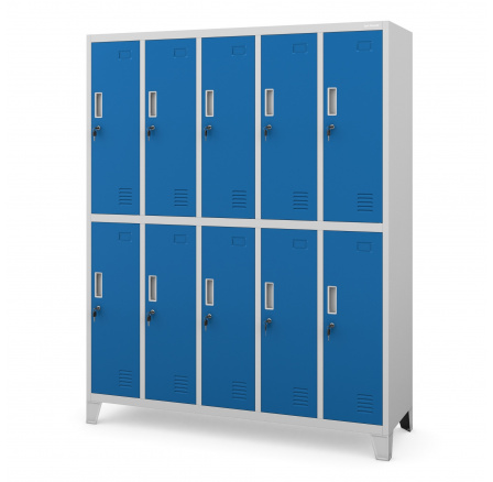 Šatní skříň s 10 boxy šedo-modrá: BARTEK, 1360 x 1720 x 450 mm Šatní skříň s 10 boxy šedo-modrá: BARTEK, 1360 x 1720 x 450 mm