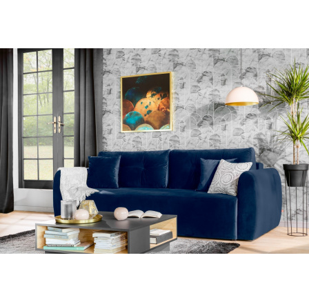 DIVALA LUX 3DL - Print botanical 80 blue grey/riviera 81 blue (FL10-1030) (BRW COMFORT)