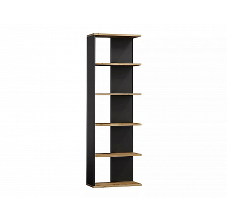 Regál CORNER, dub wotan/černá