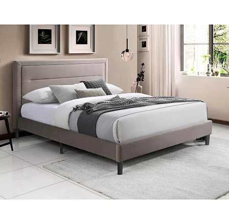 Postel MALAGA VELVET, 160x200 cm, Tmavě Béžový Bluvel 40/Černá