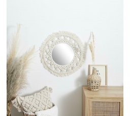 Zrcadlo Macrame 55cm béžové