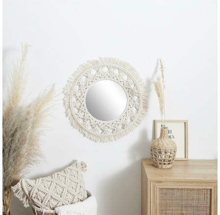 Zrcadlo Macrame 55cm béžové