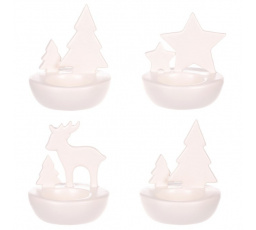 Svícen porcelánový - na čajovou svíčku, mix 3 druhů, cena za 1 ks