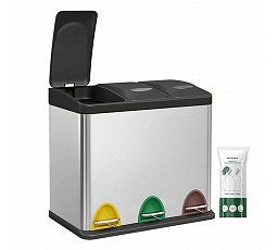 Koš na tříděný odpad, plast, stříbrná, AUK-E1124 CR