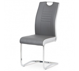 Jídelní židle, šedá, ekokůže, DCL-406 GREY